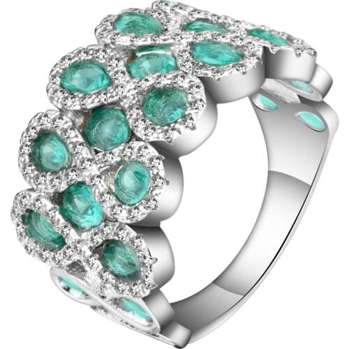 UFOORO Vintage Cubic Zirconia Eight Letter Rings Jewelry Silver Color Amazing Copper Round Design Finger Rings Women Bijoux Gift