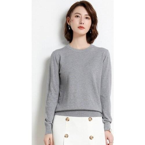 Ladies Knitted Sweater Women Pullovers Basic Knit Elasticity Autumn Basic Women Sweaters Girl Soft Slim Fit Top Knitwear Female