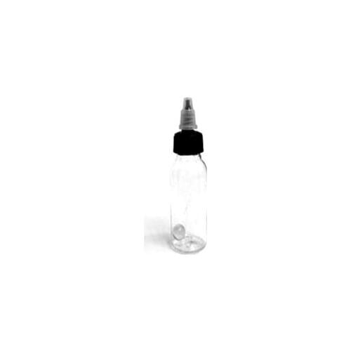UPTATSUPPLY 10pcs Black Cap Empty Bottles Round For Tattoo Ink Pigment Clear Supplies 60ml Free Shipping