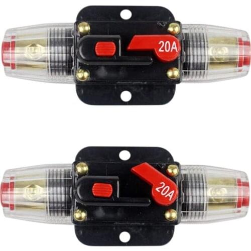 12V 24V 20A 30A 40A 50A 60A 80A 100A Auto Car Bike Stereo Audio Solar Energy Circuit Breaker Reset Fuse Inverter Home Solar Use