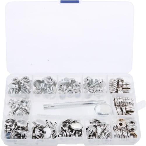 153 Pieces Stainless Steel Boat Marine 12mm Fastener Snap Cover Button Socket Press Stud Screw Kit