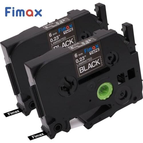 Fimax 2 Packs Compatible for Brother P-touch Label Tape TZe-315 Tze315 6mm White on Black for Brother P-touch Tze Label Printer