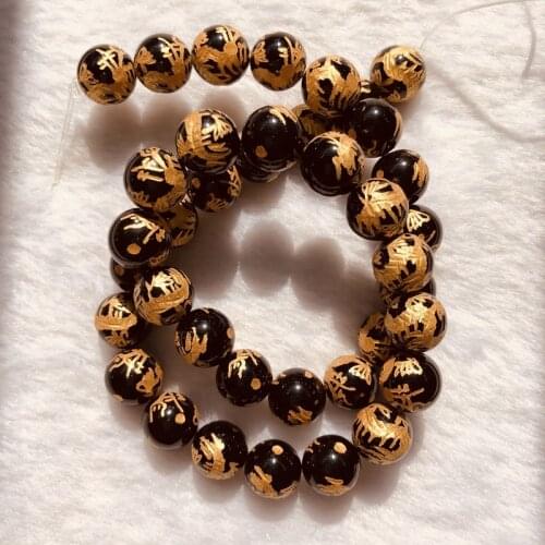 30 beads/Pack, Dragon Carved Stone beads 8mm 10mm 12mm Black Agat e,Clear Quartz Crystal Hand Carving Dragon Beads Jewelry DIY