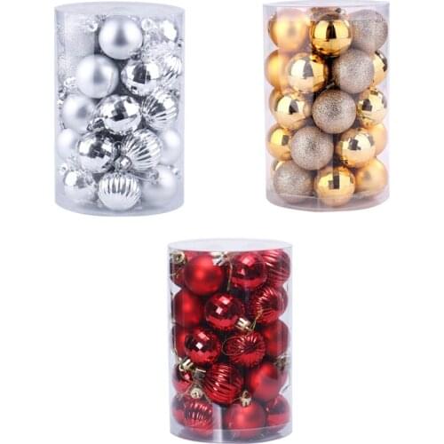 34Pcs Christmas Tree Ball Sets 6cm Christmas Decorations Wedding Party Ornaments Xmas Tree Ball Bauble Hanging Ball Decor Gifts