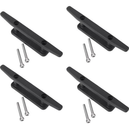 4 Pcs Black Nylon Plastic Low Flat Cleat Hardware For Marine Boat Yacht Deck Line Rope Tie Boat Accessories