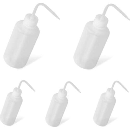 5pcs 250ml White Squeeze Bottle Plastic Washing Bottle Sauce Oil Water Dispenser Diffuser Kitchen Accessory