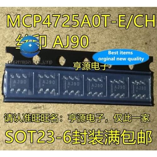 5PCS MCP4725 MCP4725A0T-E/CH screen printing AJ90 SOT23-6 in stock 100% new and original