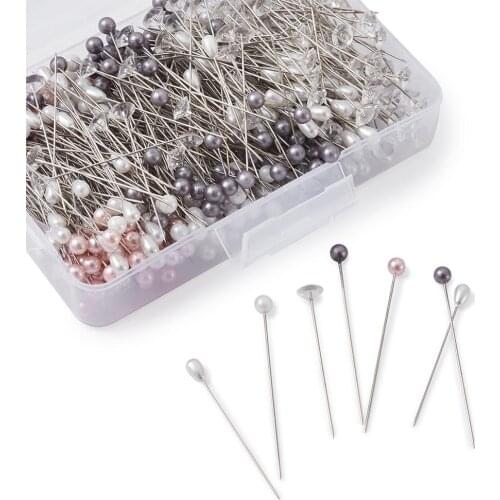 500pcs Sewing Pins Iron Ball Head Pins with Acrylic Pearl Bead Ball Needles DIY for Dressmaker Jewelry Decoration Making Finding