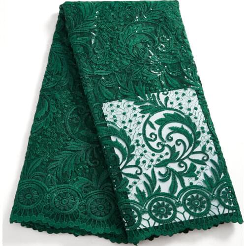 African Lace Fabric 2021 High Quality Lace Sky Blue French Sequins Tulle Nigerian Sewing Embroidery Dersses Diy For Women A2560