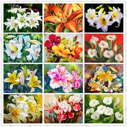 Diamond Painting Flower Nursery Rhinestone Painting Crystal Decor Diamond Painting Flowers Pattern Diamond Embroidery Handmade