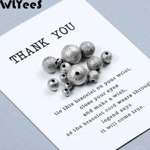 WLYeeS White K Wrinkled Copper beads spacer ball Jewelry DIY accessories 4 6 8 10 mm Round Loose beads bracelet Necklace Making