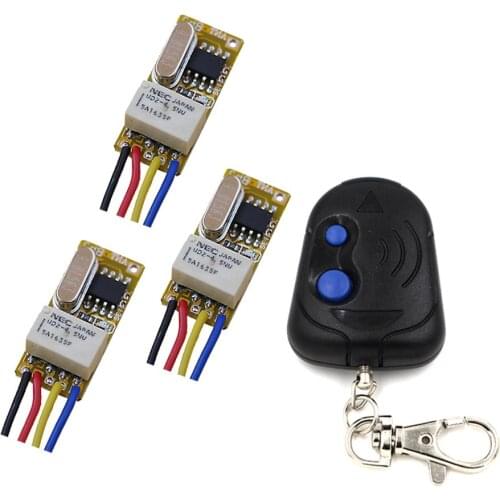 Door Access Open Button Remote Switch Electronic Lock Mini RF Receiver Transmitter 3.7V 5V 6V 7.4V 9V 12V Small Wireless Switch