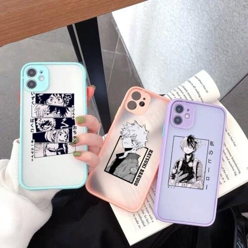 FOXSISTVR Phone Cases for IPhone 12 7 8 Plus Denki Kaminari Coque for IPhone 11 X XS MAX XR SE2 My Hero Academia Midoriya Cover