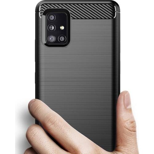 For Samsung Galaxy A51 A71 A31 Case Carbon fiber Cover Phone Case Bumper Case for Samsung A71 A51Shockproof Bumper for A51 5G