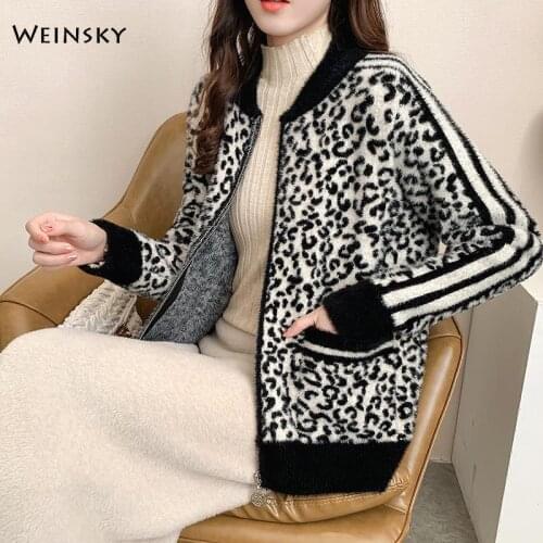 Spring And Autumn Leopard Print Jacket Faux Fur Jacket