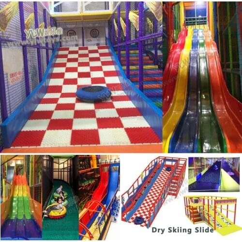 Customized amusement indoor playground fantastic high fun city play center with big slide dry skiing slide YLW-IN180813