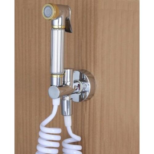 Chromed brass bidet sprayer set Bathroom Faucet Accessories hand shower seat pvc shower hose BD295