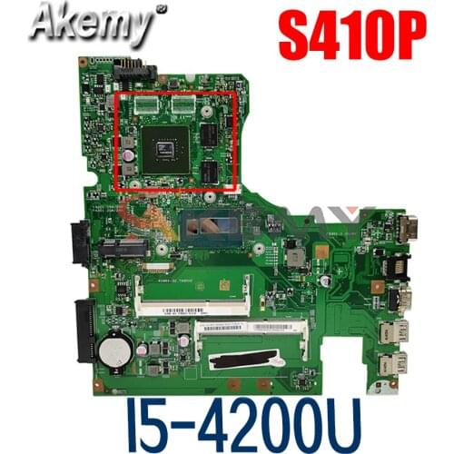 Laptop motherboard For LENOVO Ideapad S410P I5-4200U 14' inch Mainboard 12293-1 48.4L106.011 90004118 N14M-GE-B-A2