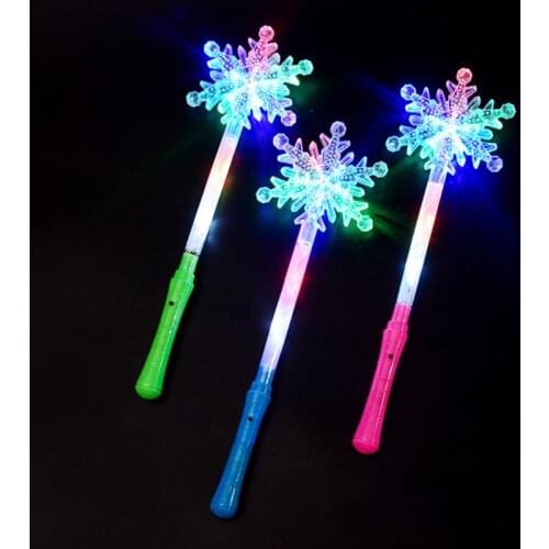 Flashing Lights up Glow Sticks Party Xmas Star Snowflake Flashing Sticks