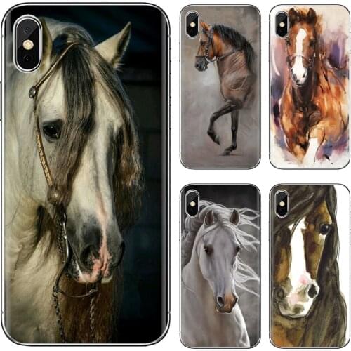 Soft Bag Case For Samsung Galaxy A10 A40 A50 A70 A3 A5 A7 A9 A8 A6 Plus 2018 2015 2016 2017 Watercolor horse Newly