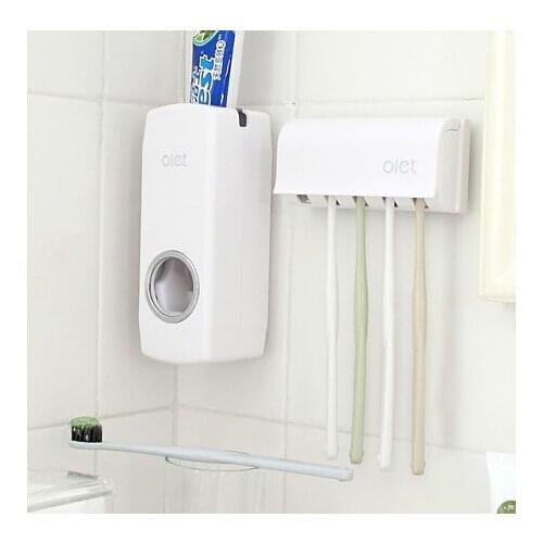 Wholesale and retail Bathroom accessories Sets Toothpaste Dispenser Family Toothbrush Holder set