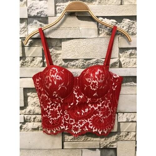 2019 New Fashion Lace Vest Hollowed Out Summer Spell Outside Wearing Embroidered Womens Clothing Bustier Crop Tops