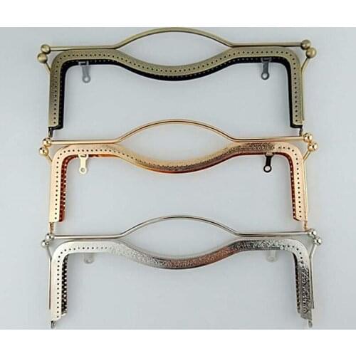 New Hot 1pc Coin Purse Bag Kiss Clasp Lock Metal Arch Frame Hand DIY Craft 27cm Bag Parts Accessories