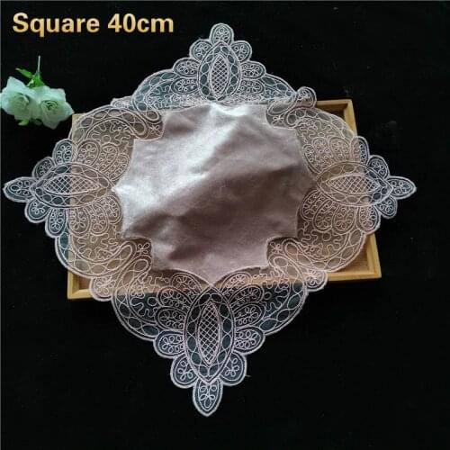 NEW European Velvet Lace Embroidered Border Luxury Placemat Coaster Bedroom Balcony Coffee Table Mat Antique Jewelry Cover Cloth