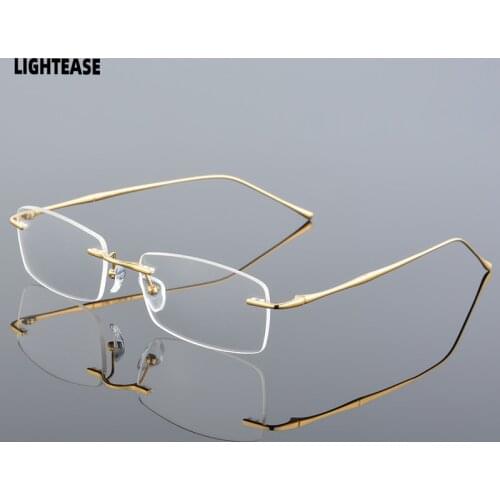 Gold Business Glasses Men Titanium Rimless Frame For Myopia Hyperopia Prescription Glasses Frames Women Frameless Eyeglasses