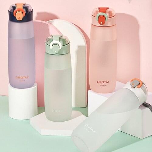 Simple and creative water cups cute fresh frosted personality trend style men and women portable plastic water cups