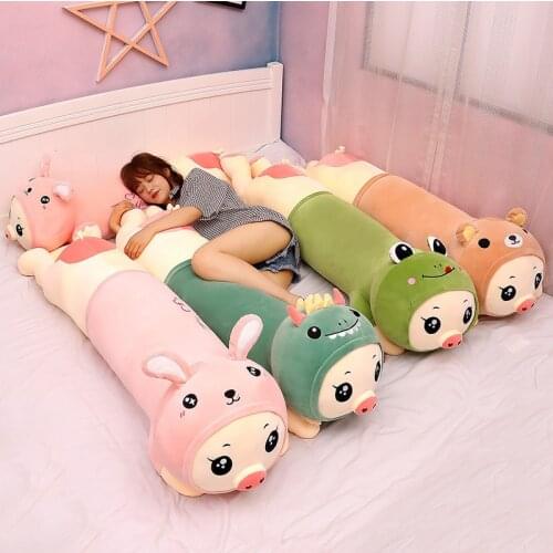 Lovely long Soft Down Cotton Pig Plush Doll Stuffed Pig Doll Baby Software Pillow Gift for Girlfriend
