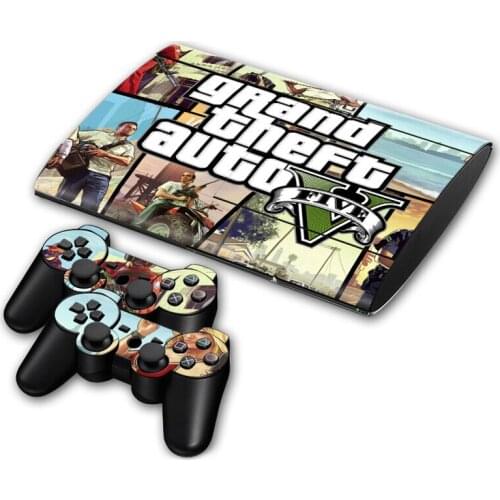 Grand Theft Auto GTA Skin Sticker Decal for PS3 Slim 4000 PlayStation 3 Console and Controllers For PS3 Super Slim Skins Sticker