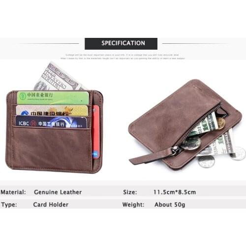 Stylish Genuine Leather Business Card Holder Wallet Credit Card Case ID Holders Women cardholder coin purse, card sleeve