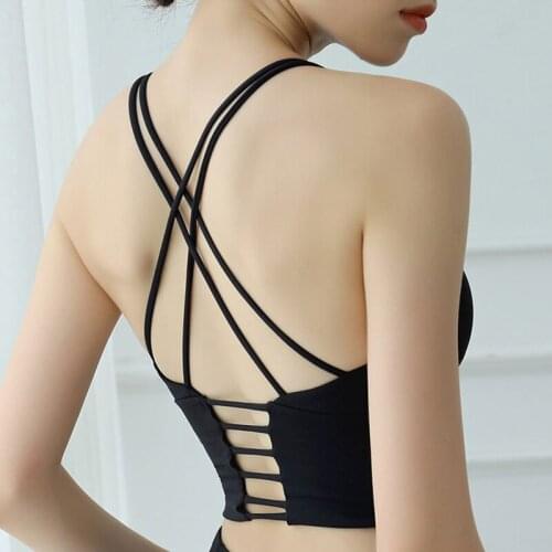 Cross Back Yoga Tops Sexy Women Workout Shirt Sleeveless Sports Gym Breathable Quick Dry Crop Top Fitness Clothing