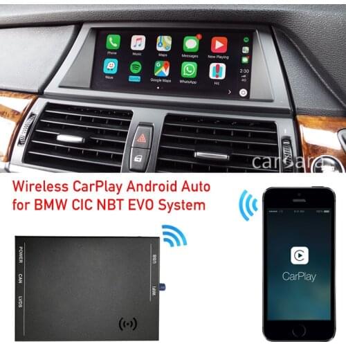 X5 E70 CIC system radio retrofit wireless carplay interface module box android auto activate add-on for car headunit DVD monitor