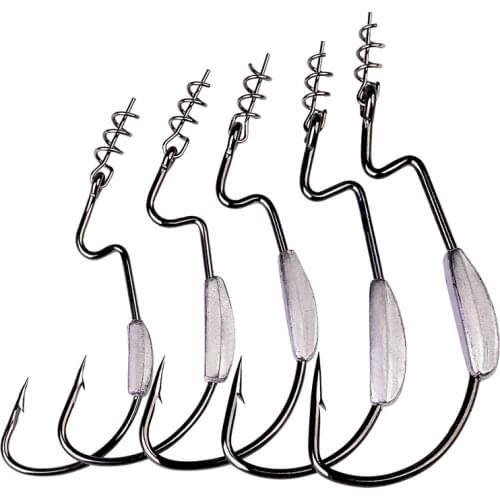 5pcs/lot Weighted Fishing Hook 2g 2.5g 3g 5g 7g Barbed Lead Hook High Carbon Steel Jig Head Hook for Soft Lure