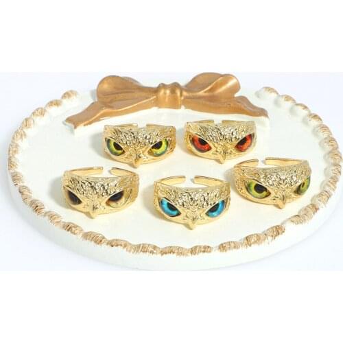 Vedawas 2021 Vintage Cute Men and Women Simple Design Owl Ring CZ Copper Engagement Wedding Finger Rings Jewelry Gifts Wholesale