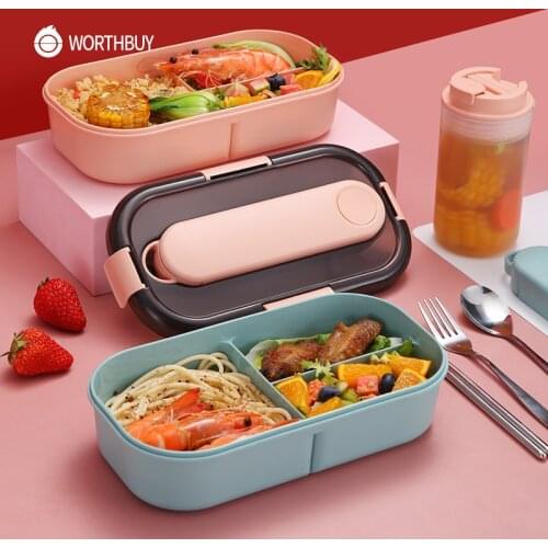 Japanese Lunch Box For Kids Microwave Plastic Food Container With Compartment Tableware Leak-Proof Bento Box Food Box
