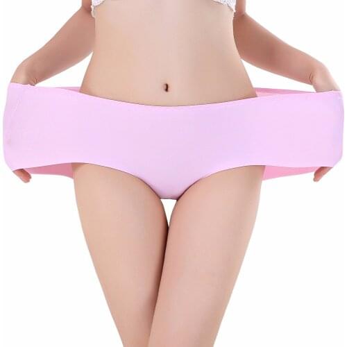 Women Panties Ice-silk No trace One-piece Underpants large size woman Briefs Womens underwear