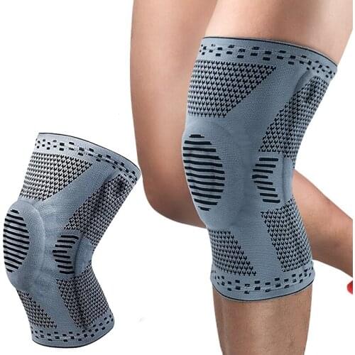 1pc Knee Patella Protector Brace Silicone Spring Knee Pad Basketball Running Compression Knee Sleeve Support Sports Knee Pads s