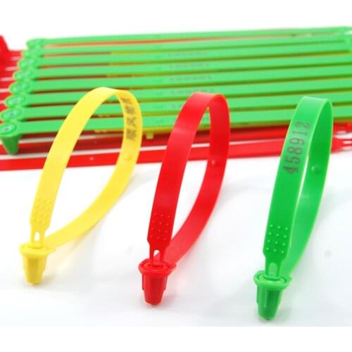 100 Green Tite-Lock Plastic Truck Door Seal Tamper Evident Security Tags Numbered Safty Disposable Locks for Trailer 248mm