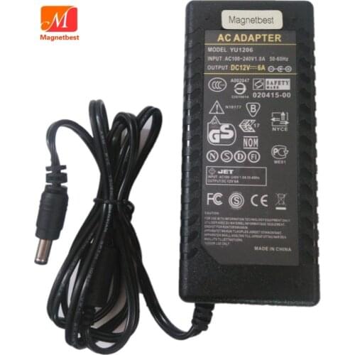 12V 6A AC DC Adapter Charger DC 5.5*2.1 or 5.5*2.5mm 12V6A 72W LCD monitor LED Strips Light Switch Power Supply