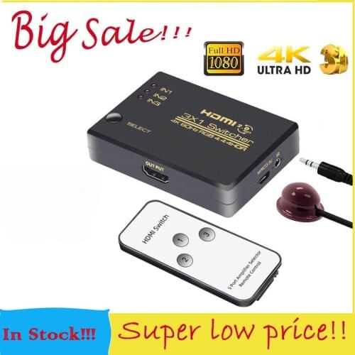 4K 60Hz HDMI Switch 3 in 1 out HDMI 2.0 HD Switcher 3x1 HDCP2.2 Adapter For PS3 PS4 Pro Apple TV