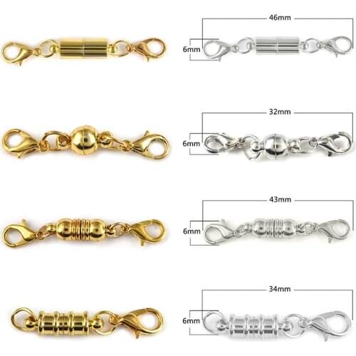 5pcs/Lot Magnetic Clasps Round Ball Lobster Clasp Silver Color Clasps For Bracelets Neckalce DIY Jewelry Making Accessories