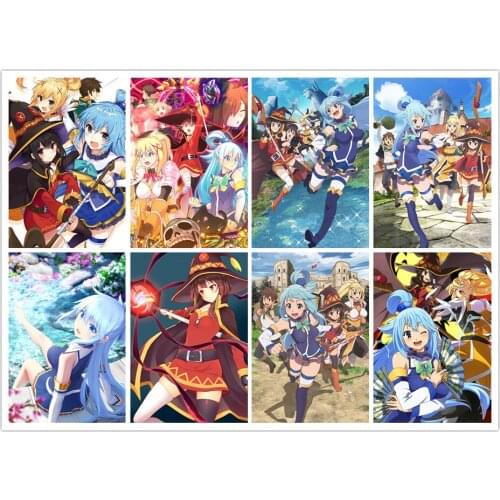 5D DIY Diamond Painting KonoSuba Cross Stitch "Blessings For A Better World!" Diamond Embroidery Mosaic Home Decoration