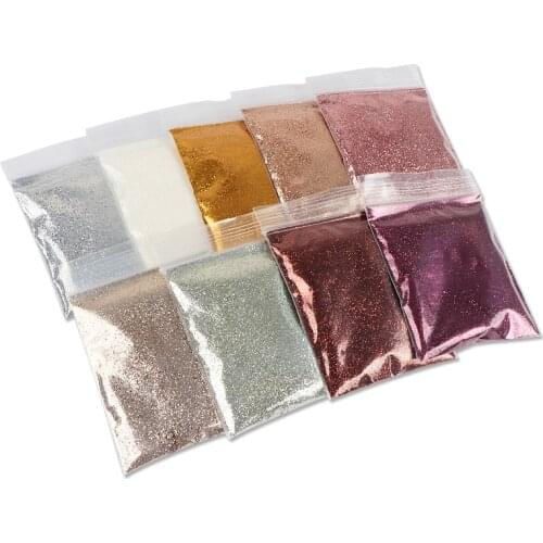 9 Bags Shinning Nail Glitter Powder Sequins For Nail Art Decorations Rose Gold 0.2mm Sequins Chrome Pigment Powder Manicure Tips