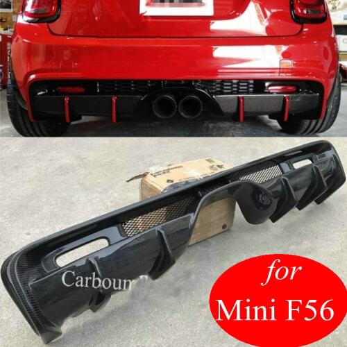 Car Diffuser For BMW Mini Cooper F56 / F55 Carbon Fiber Rear Bumper Diffusers Wing Racing Spoilers Auto Body Kit Rear Bumper Lip