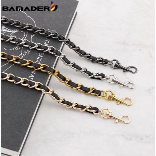 BAMADER Metal Chain Strap DIY Bag Accessories Replacement Gold Silver Vintage gold Gun Black Shoulder Crossbody Bag Chain Straps