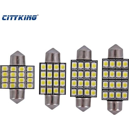 Free shipping 100pcs Festoon LED 31mm 36mm,39mm,41m 16SMD 1210 3528 LED Festoon Interior LED Dome Light reading Bulb For Car