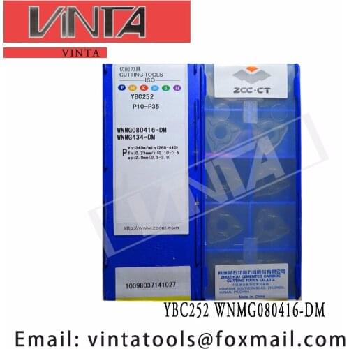 Free shipping high quality 10pcs/lots YBC252 WNMG080416-DM cnc carbide turning insets